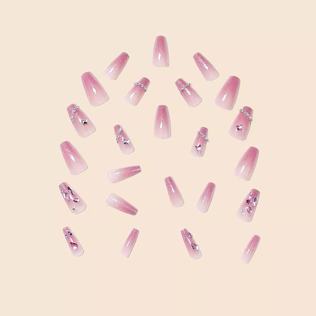 Stylische Glitter-Gel-Nagelerweiterungen