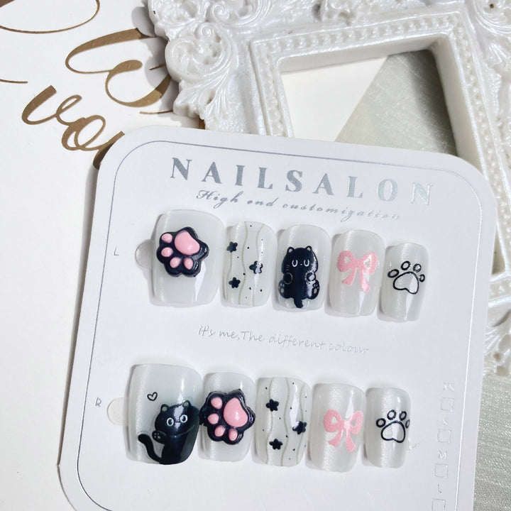 Verspielt Katzen-Themen Nagelkunst Set