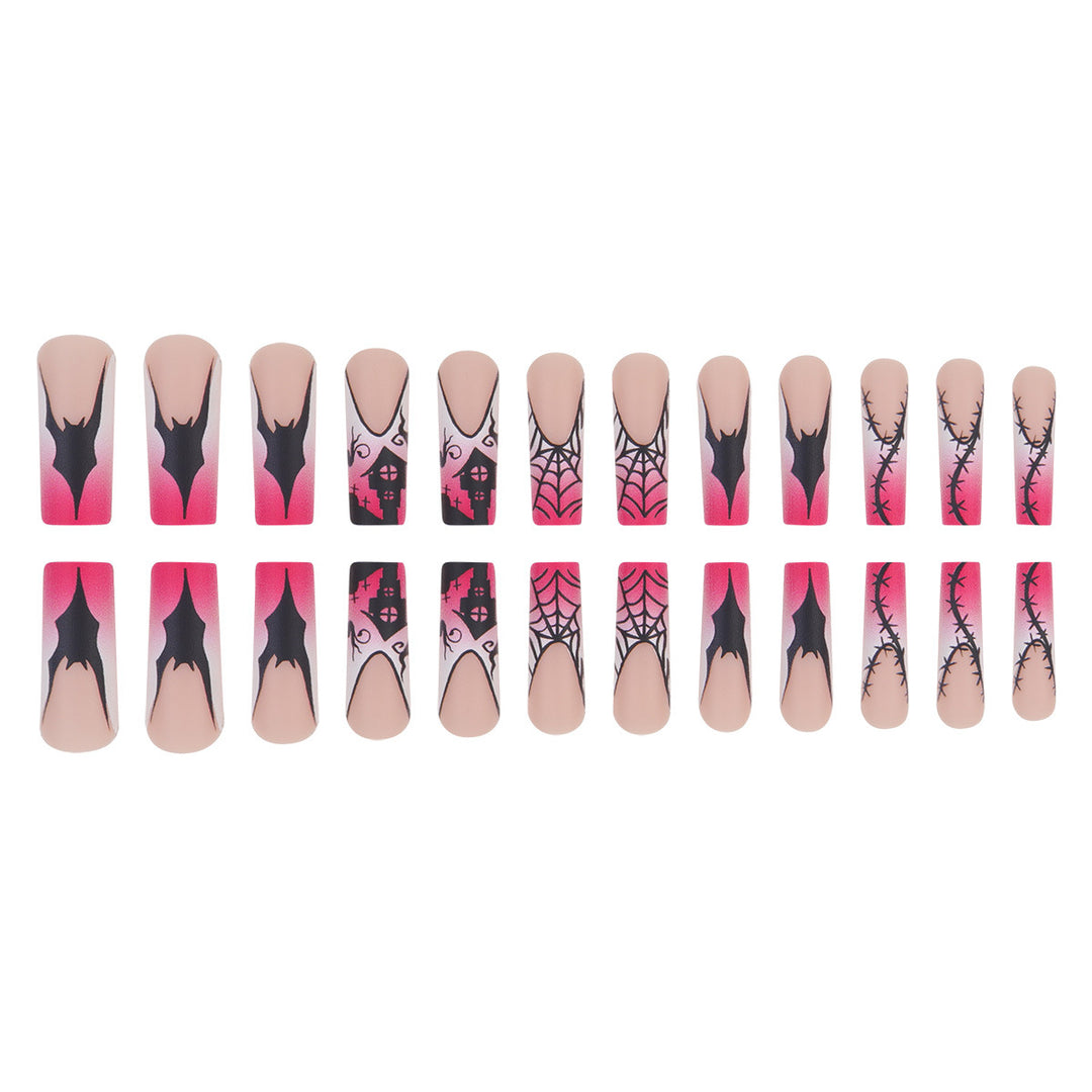 Kreative Halloween-Themen Press-On Nagelkunst Karnz