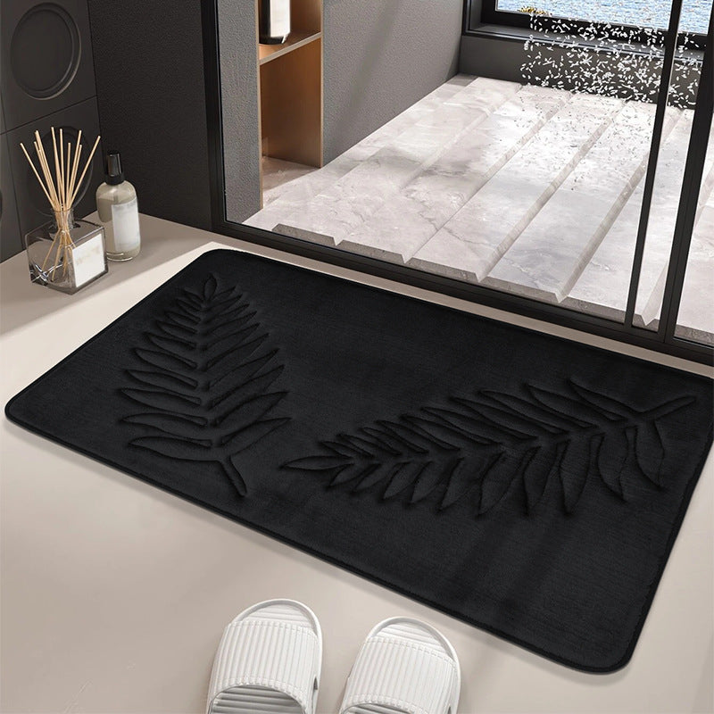 Weicher Plüsch-Blatt-Design-Badeteppich für das Badezimmer