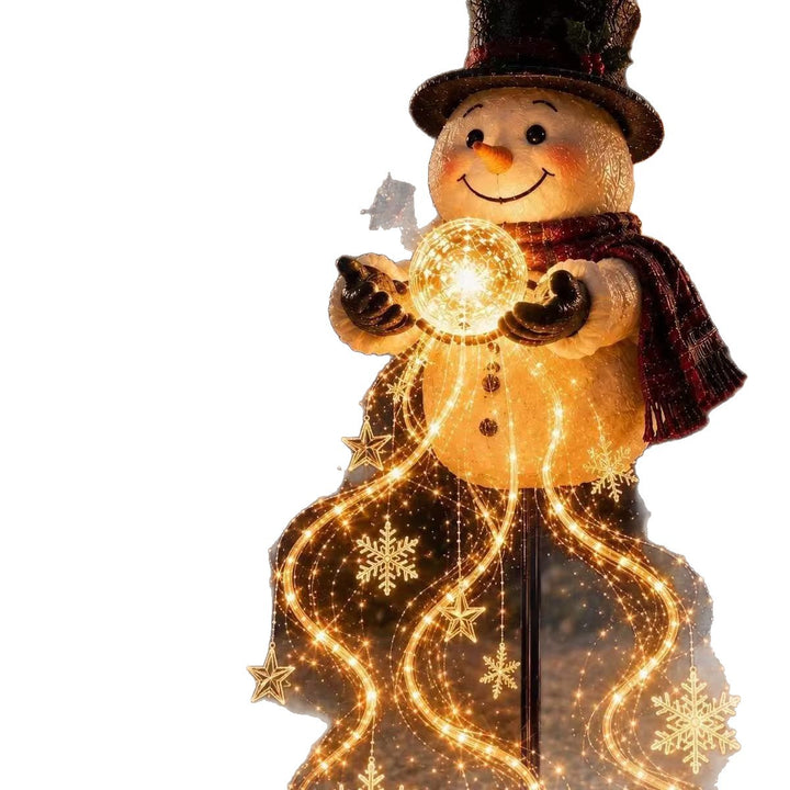 Dekorative Schneemannfigur mit LED-Lichtern Karnz