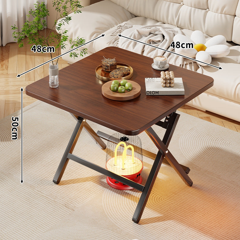 Marmor-Effekt Klappender Quadratischer Kaffeetisch mit X-Rahmen Metallbeinen