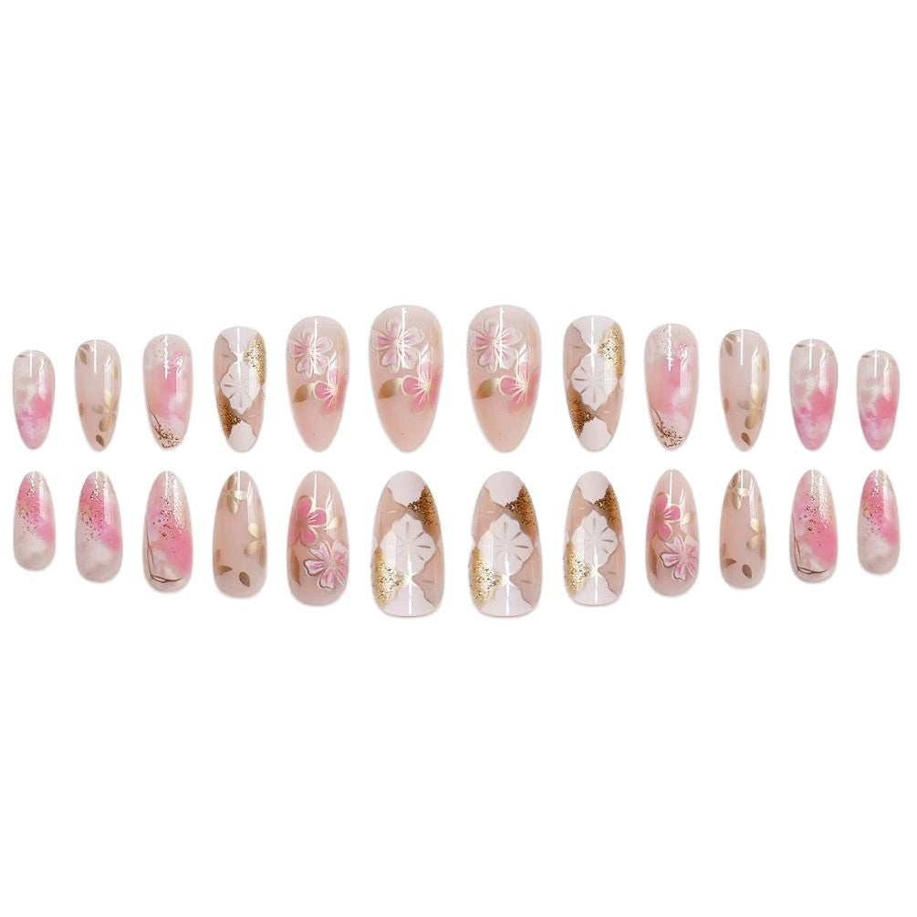 Floral Verziertes Press-On Nagelkunst Karnz