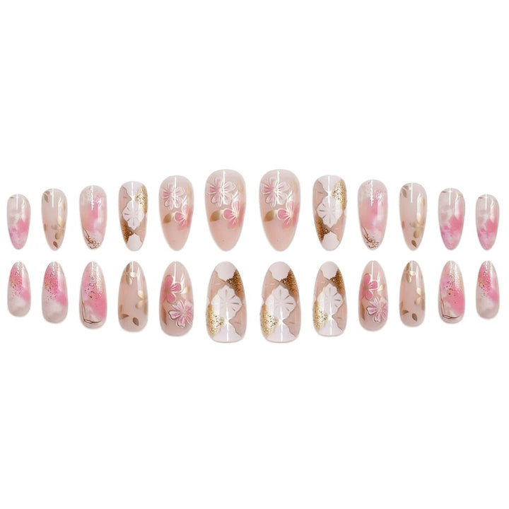 Floral Verziertes Press-On Nagelkunst Karnz