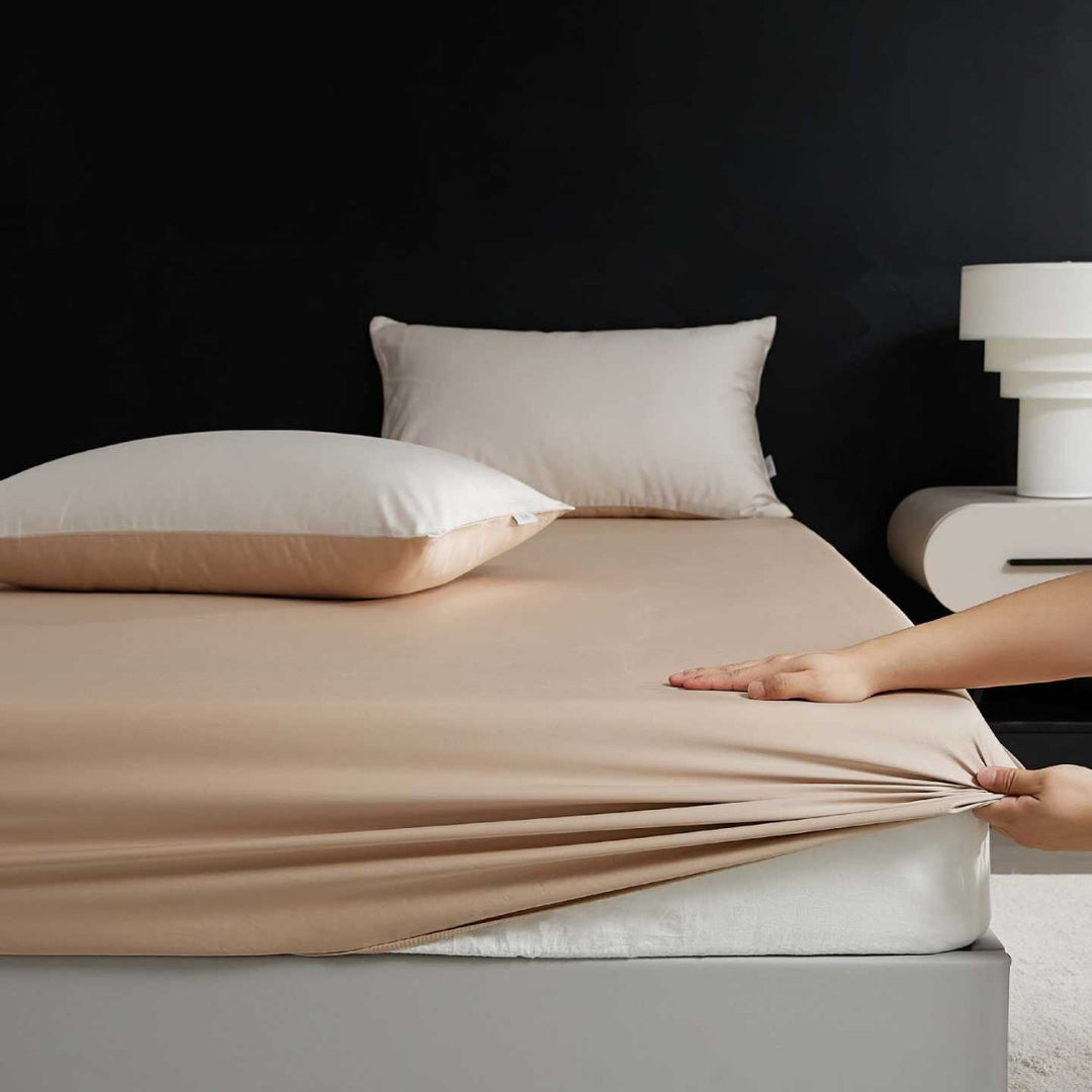 Wendbare Premium-Baumwollsatin-Bettgarnitur mit seidenweichem Finish