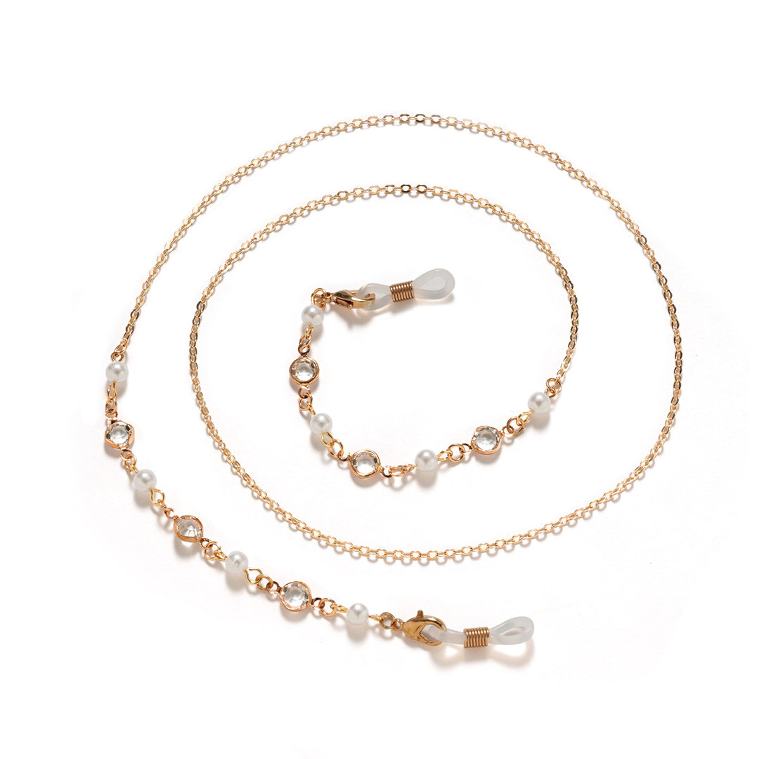 Elegante Perlen- und Amethyst-Brillenband Karnz