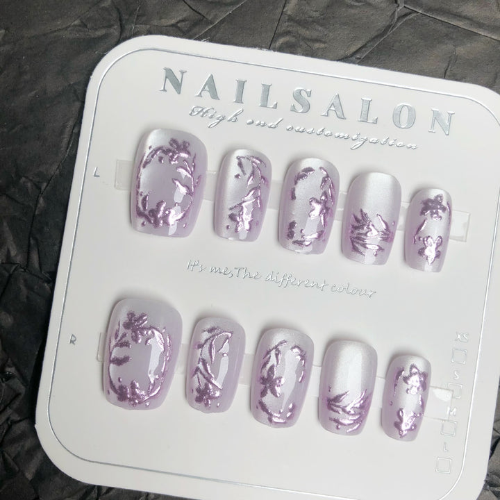 Blumenmuster Press-On Nagel Set
