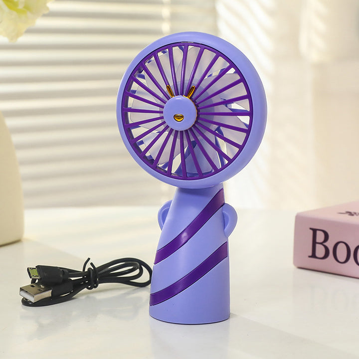 Damen Tragbarer USB Handventilator mit ergonomischem Design und integrierter LED-Beleuchtung Karnz
