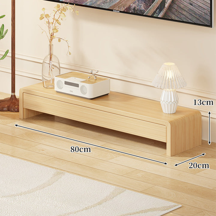 Niedrige massive Holz-TV-Medienkonsole Bank mit offenen rechteckigen Beinen