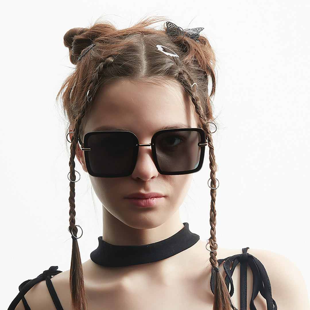 Damen quadratische Sonnenbrille mit elegantem Rahmen und UV-Schutz Karnz