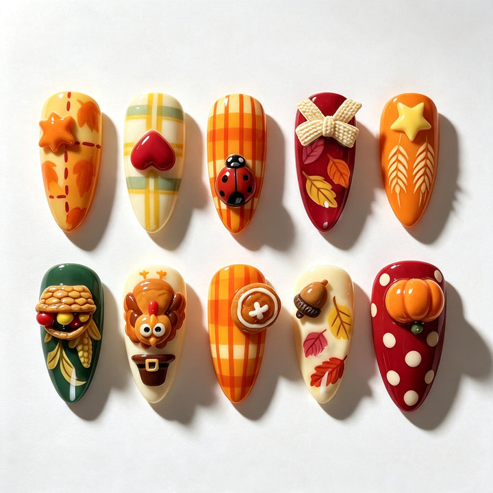 Saisonales thematisches manuelles Nagelkunst-Set
