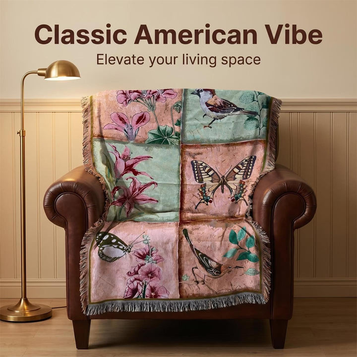 Vintage Floral Decorative Throw Decke