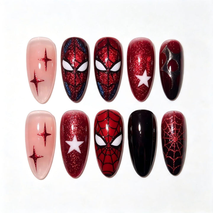 Themen Press-On Nagelset mit Spider-Man-Design Karnz