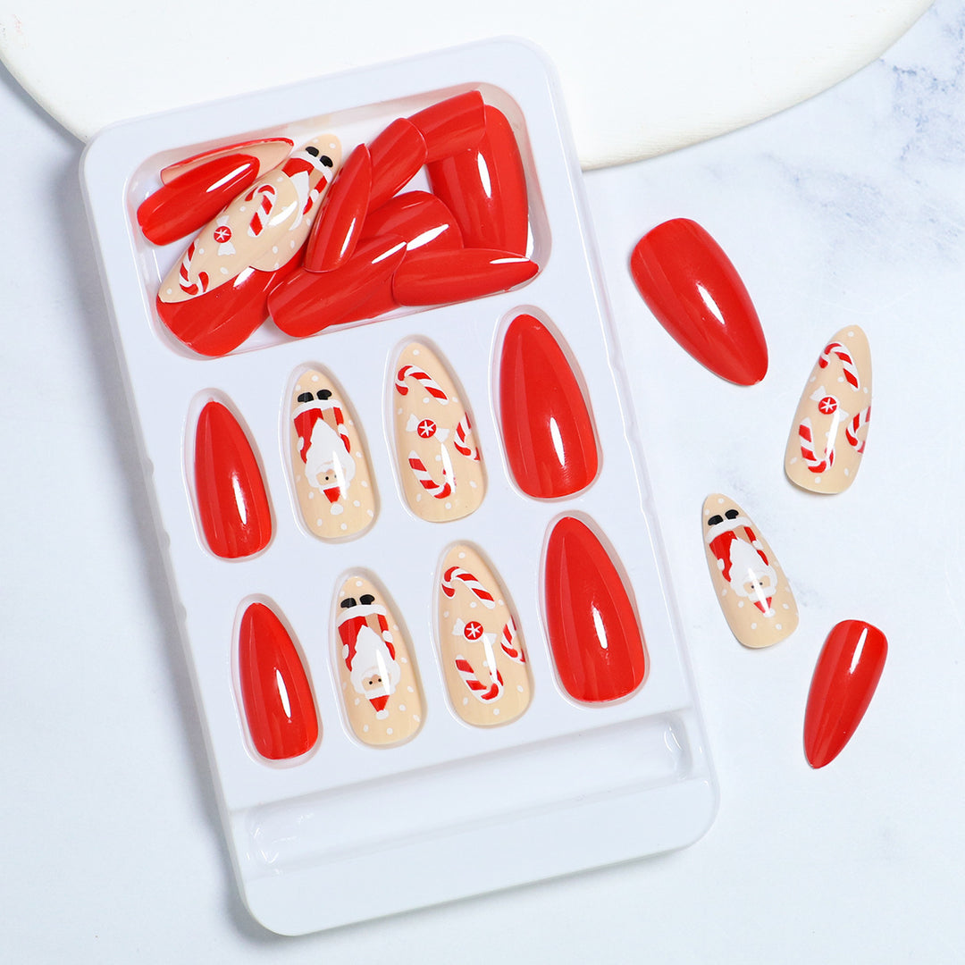 Festliches Santa Claus Press-On Nagelset Karnz