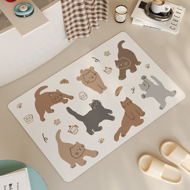 Verspielt Katzen-Themen Badezimmermatte