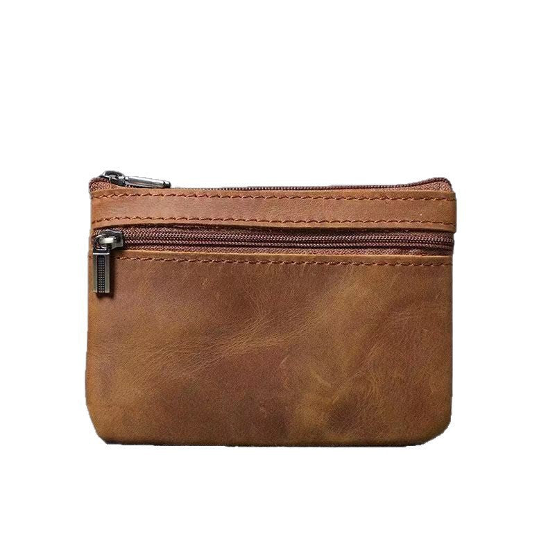 Kompakte Leder Reißverschluss-Münztasche Karnz
