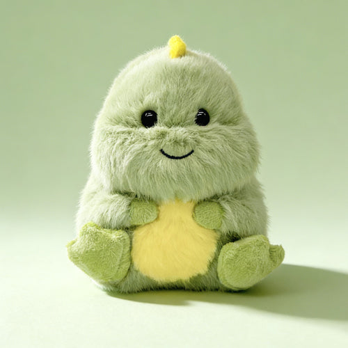 Plüsch Sitzender Dino Kuscheltier mit Ultra-Weichem Kunstpelz und Besticktem Gesicht Karnz