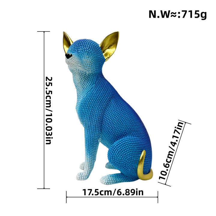 Bunte Dekofigur eines Hundes im modernen Design Karnz