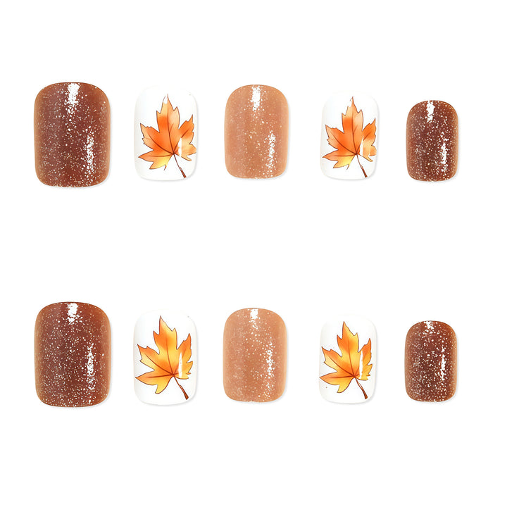 Herbstblatt Press-On Nagelkunst Karnz