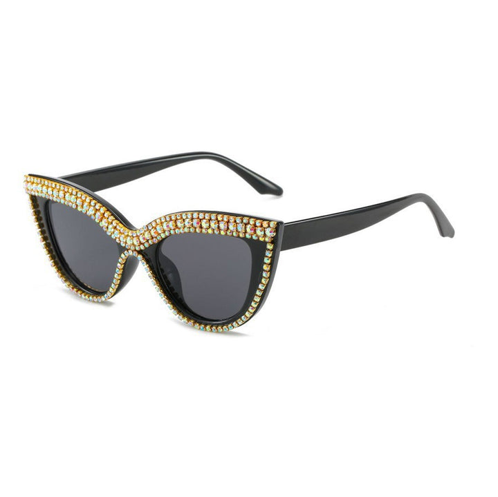 Glamouröse mit Strass verzierten Schild Sonnenbrille Karnz