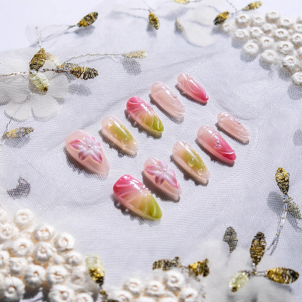 Blumendesign Dekorative Press-On Nagelset