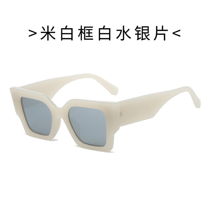 Damen Modische quadratische Sonnenbrille mit breitem Rahmen und UV-Schutz Karnz