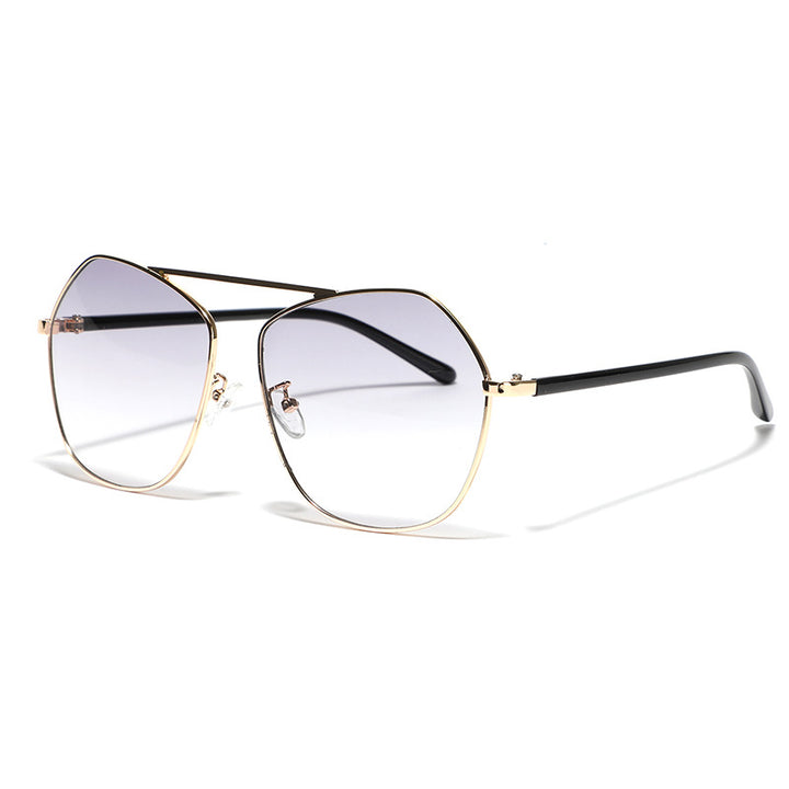 Damen geometrische Sonnenbrille mit luxuriösem Metallrahmen Karnz