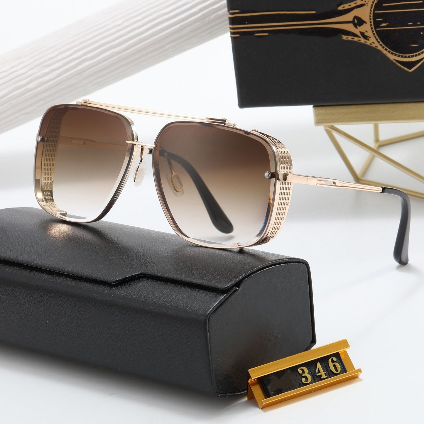 Damen Designer-Sonnenbrille mit stilvollem eckigem Rahmen und UV-Schutz Karnz