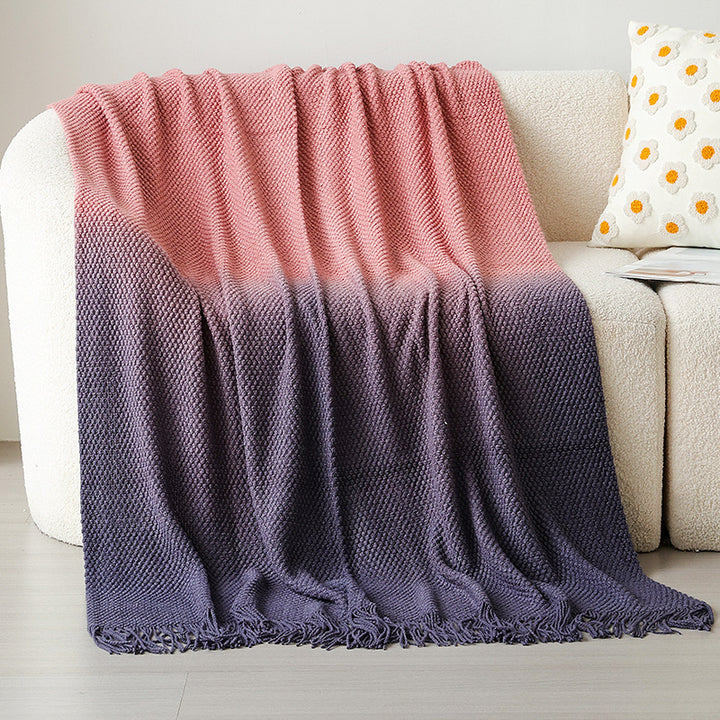 Gradient Strickwurfdecke