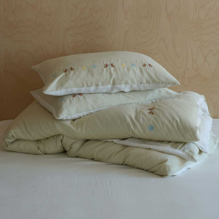 Bestickte Baumwoll-Percale Bettbezug-Sets mit Kissenbezügen
