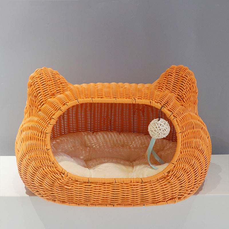 Gemütlicher Katzenkorb mit Ohrendesign Karnz