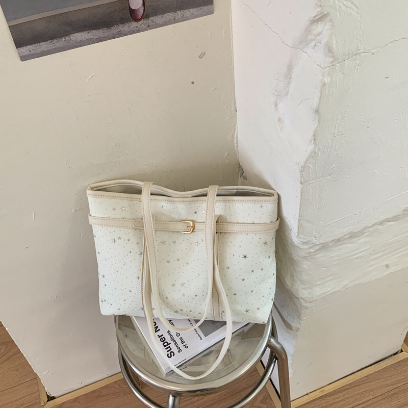 Stern-Muster Canvas Einkaufstasche