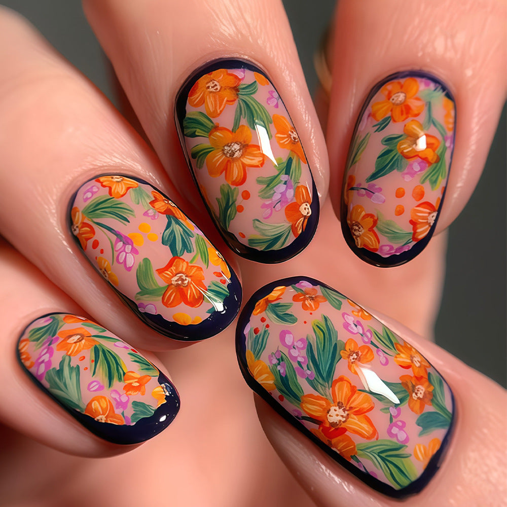 Saisonales thematisiertes Press-On-Nagelkunst-Set Karnz