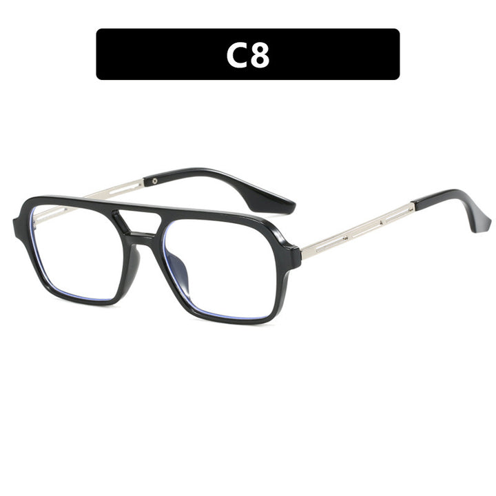 Damen auffällige quadratische Sonnenbrille mit transparentem Rahmen Karnz