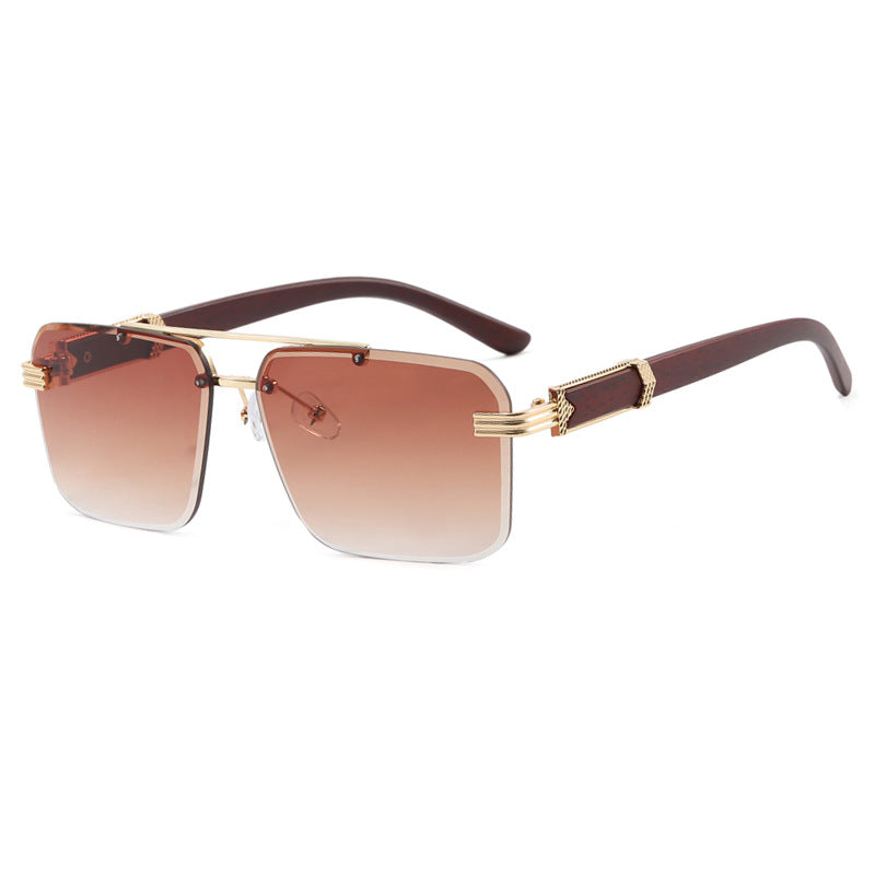Damen geometrische Oversized-Sonnenbrille mit trendigem Design und luxuriösen Akzenten Karnz