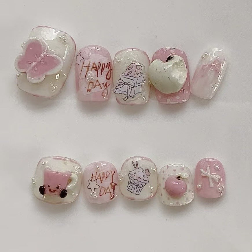 Kreatives handwerkliches Press-On Nagelset