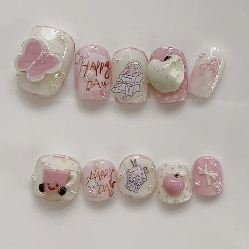 Kreatives handwerkliches Press-On Nagelset