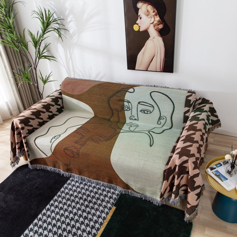 Wurfdecke mit abstrakter Kunst