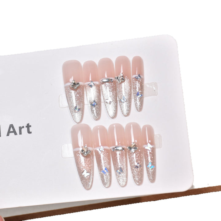 Artisanale Glitzernde Press-On Nagelverlängerungen Karnz