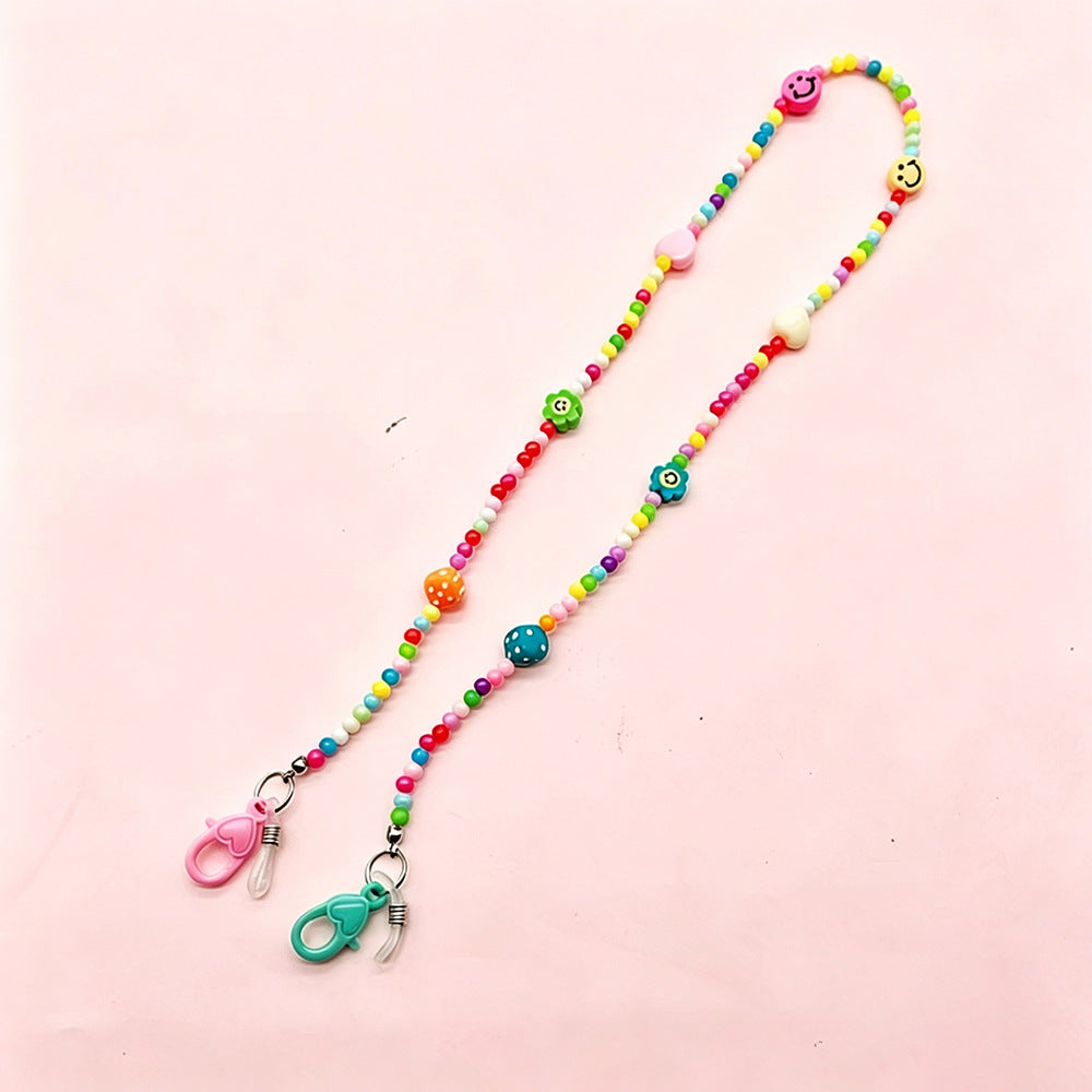 Bunte Perlen Brille Kette Karnz