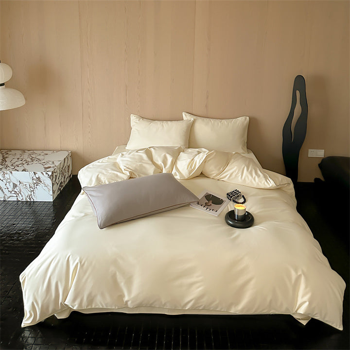 Satin-Bettwäsche-Garnitur mit atmungsaktivem Baumwollmix und Soft-Touch-Finish