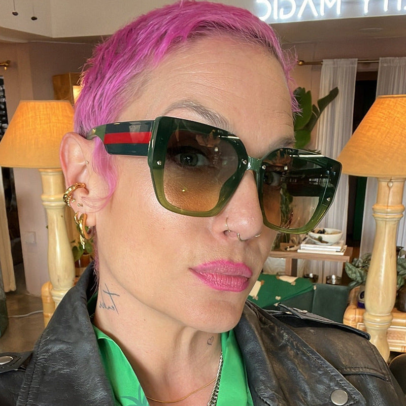 Damen oversized Sonnenbrille mit modischem Rahmen und UV-Schutz Karnz