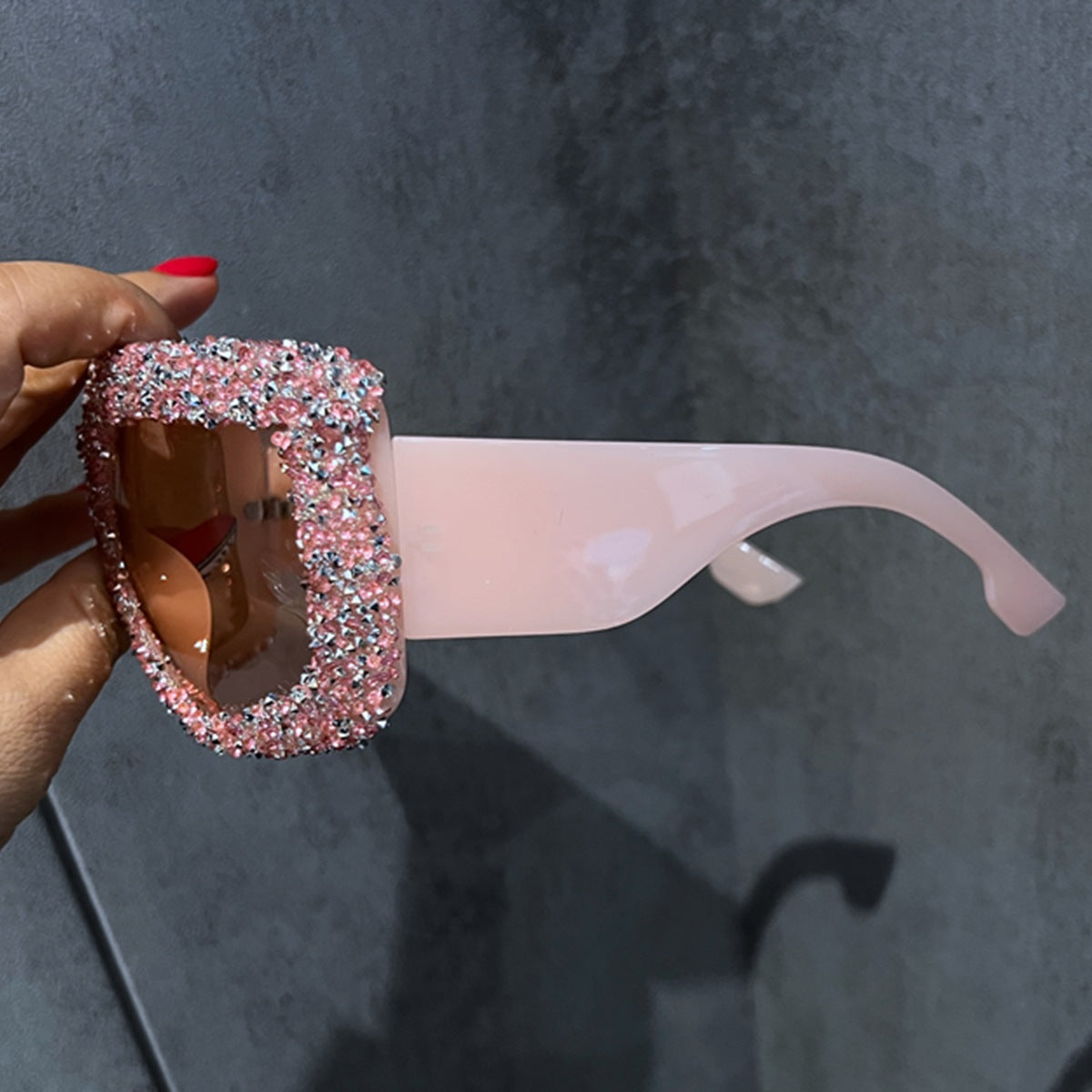 Damen extravagante Kristall-Sonnenbrille Karnz