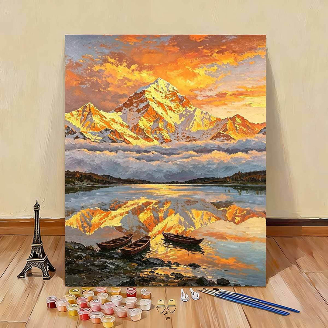 Mal das Zahlen Kunst-Set Scenic Mountain Landscape Karnz