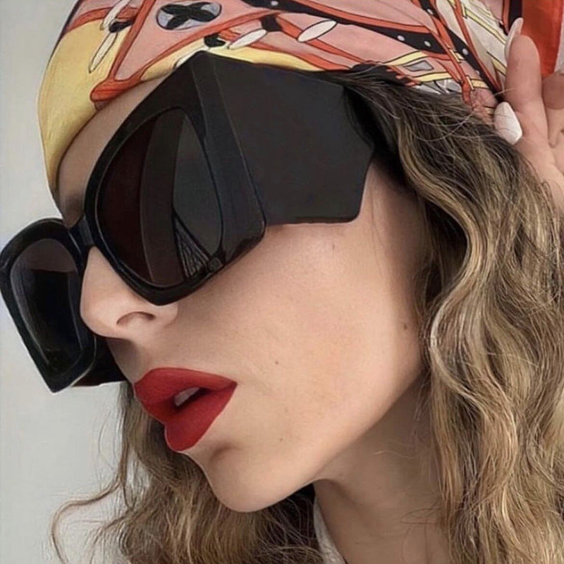 Damen oversized Sonnenbrille mit stylishem Katzenaugen-Rahmen Karnz