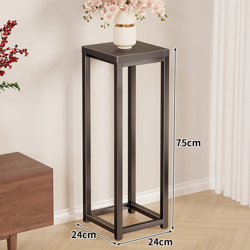 Hoher Metallpflanzenständer Pedestal mit quadratischer Oberseite Minimalistischer Rahmen