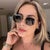 Damen Oversized Sonnenbrille mit elegantem goldenen Metallrahmen und massivem UV-Schutz Karnz