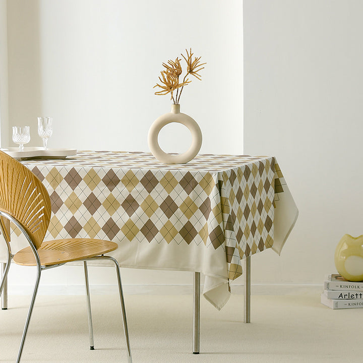 Abwaschbare PVC-beschichtete Tischdecke mit Rautenmuster