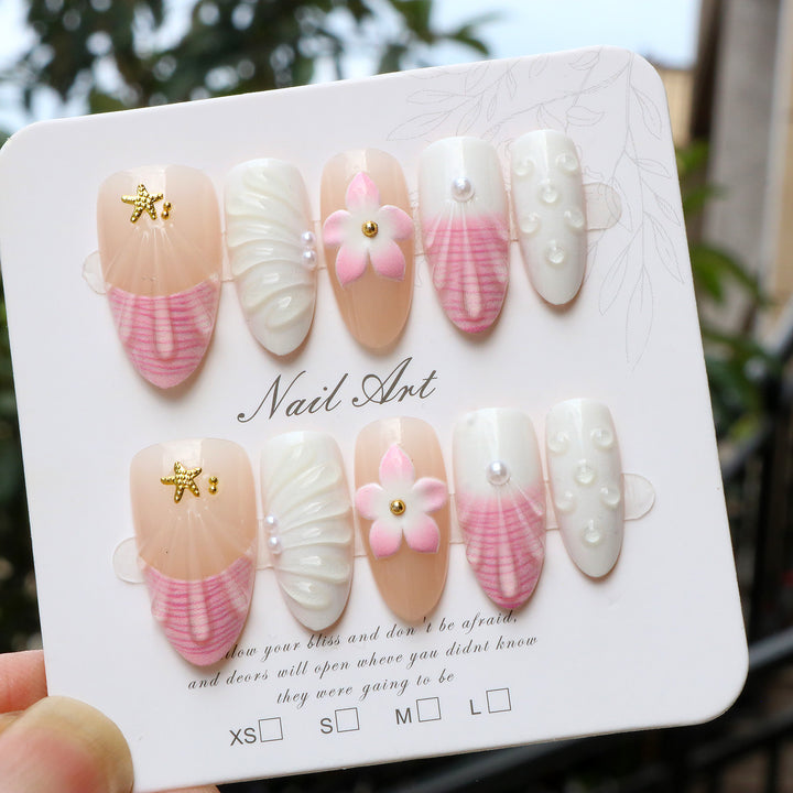 Künstlerisches Floral Design Press-On Nagelset