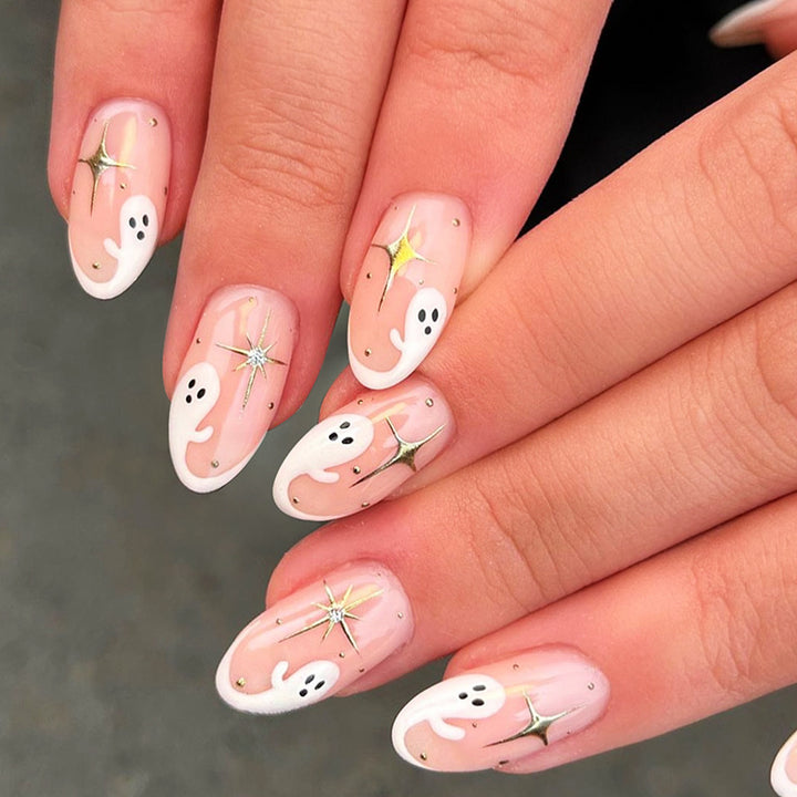 Verspielt Press-On Nageldesign-Set mit Gespenst-Designs Karnz